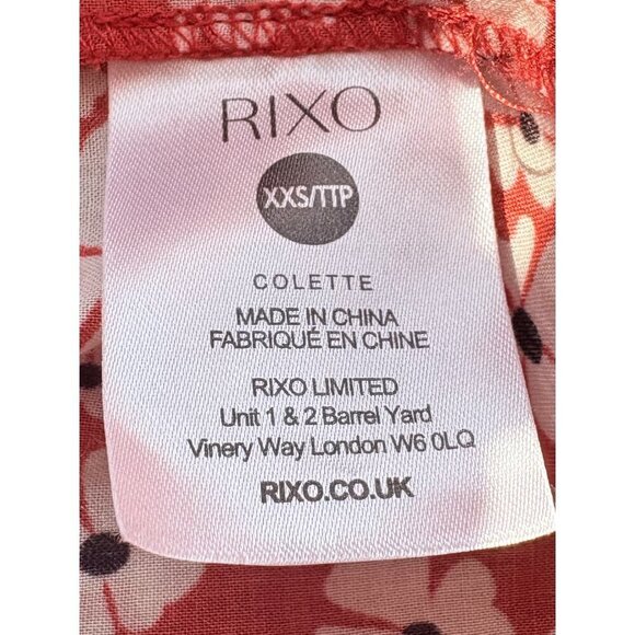 RIXO Colette Red Floral Dress Cotton 6 - Picture 6 of 7